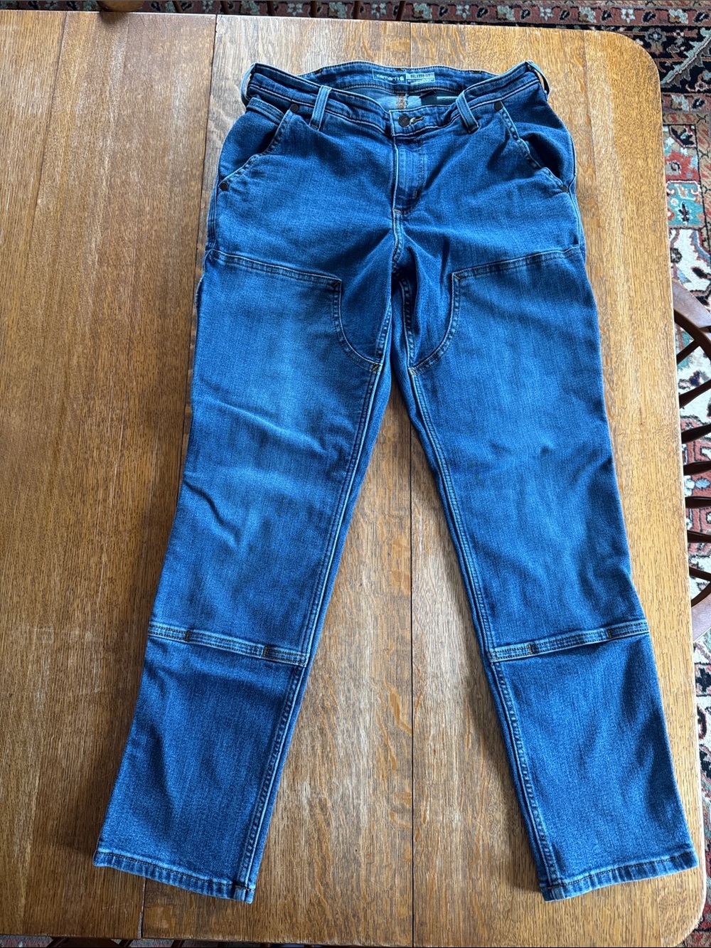 Carhartt Women’s Straight-Leg Jeans in Dark Blue Denim